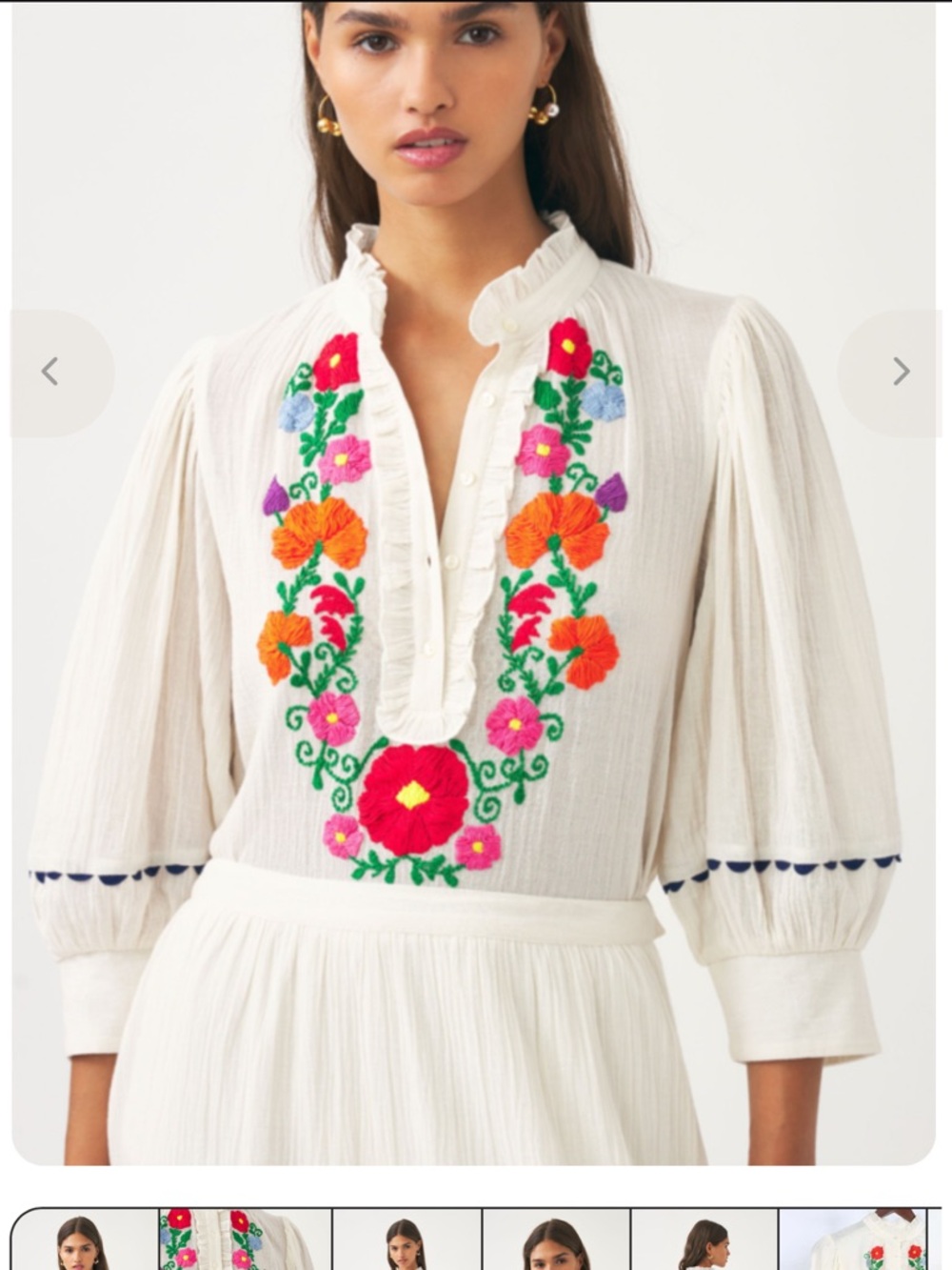 Antik Batik White Clotilda Blouse